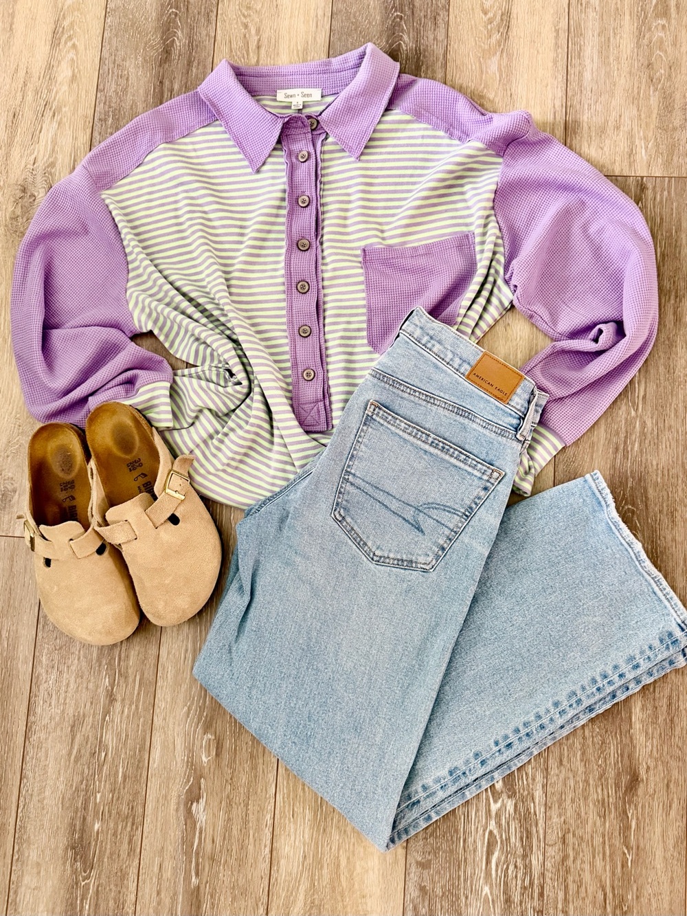 [82022] Sewn & Seen Oversized Henley — SIZE SMALL